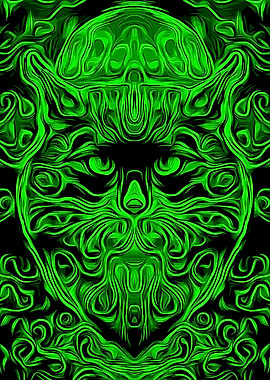 Black Cat Green Lines