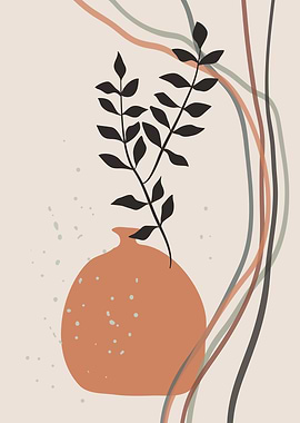 Leaf vase modern art