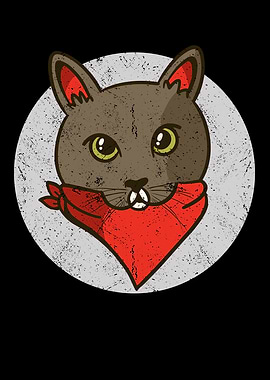 Cat in a red bandana cat