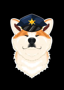 Police Akita Inu Canine