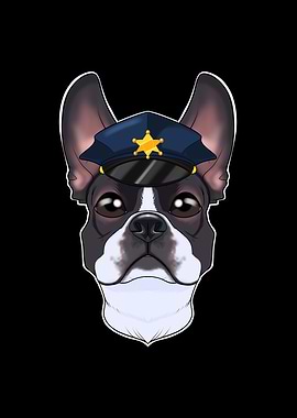 Police Boston Terrier
