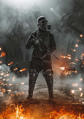 Soldier in Battlefield