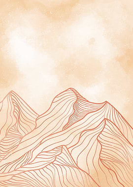 ABSTRACT MOUNTAIN LINE ART