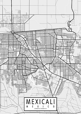 Mexicali City Map Light