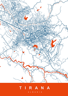 TIRANA Map ALBANIA
