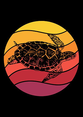 Sea Turtle Retro Vintage