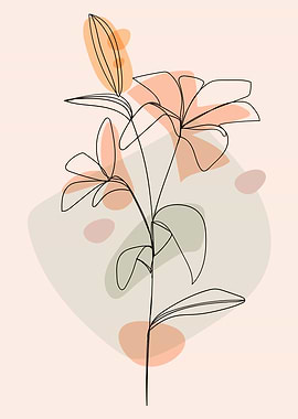 Cute floral modern art