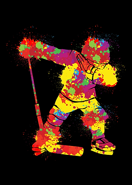 Dabbing Ice Hockey Player