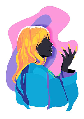 Golden Hair Flat Vector