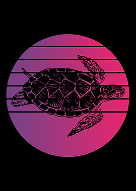 Sea Turtle Retro Vintage