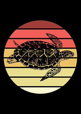 Sea Turtle Retro Vintage