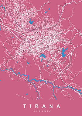 TIRANA Map ALBANIA