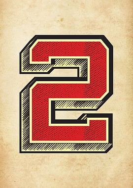 Vintage Number 2 TWO