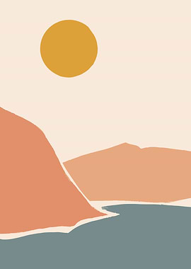 Mid century nature hillart