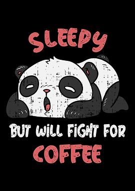 Coffee Cute Tired Panda
