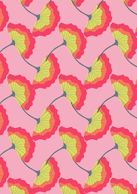 Ginkgo leaves on pink