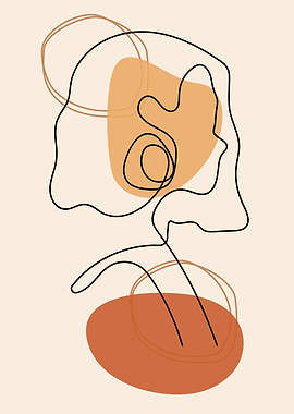 Cute girl continuous line