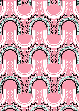 Boho rainbows on pink