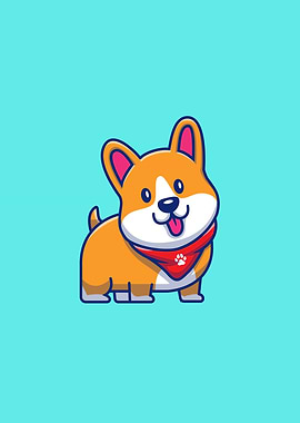 Cute Corgi With Scarf