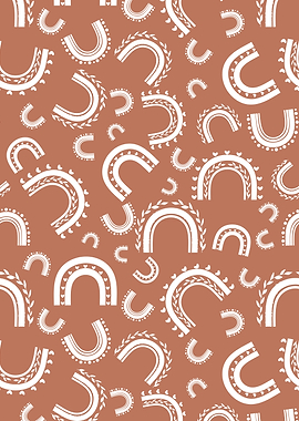 Boho rainbows on brown