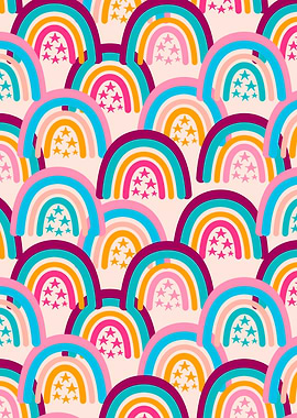 Colorful boho rainbows