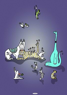 Hello Cute Blue Dinosaur