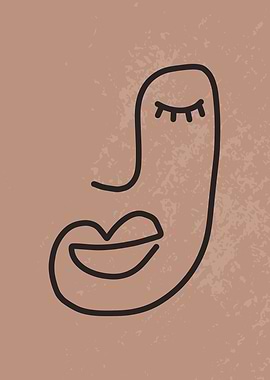 Mid century woman line art