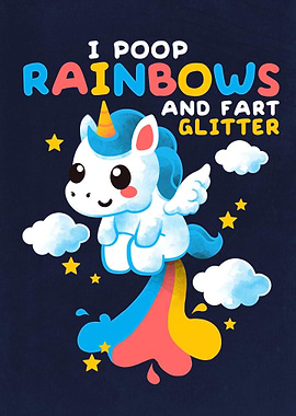 Unicorn pooping rainbows