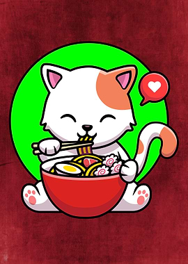 Cute Ramen Cat