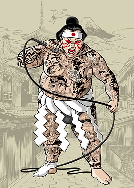 Yakuza sumo wrestler singe