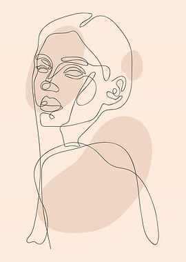 Woman beauty line drawings