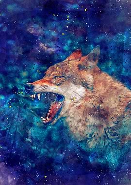 Wolf Watercolor Painting