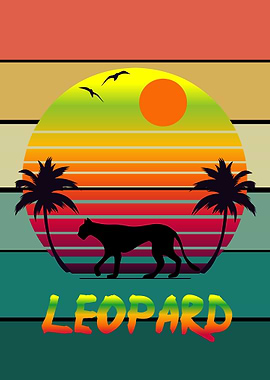 retro popart leopard