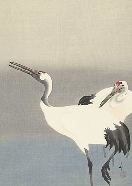 Koson Japanese Two Cranes