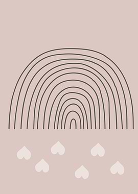 Cute Boho rainbow line art