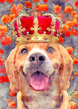 The King Dog Watercolor