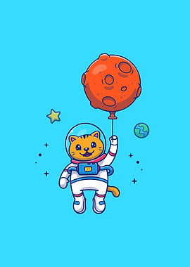 Cute Cat Astronaut