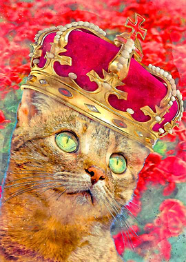 The King Cat Watercolor