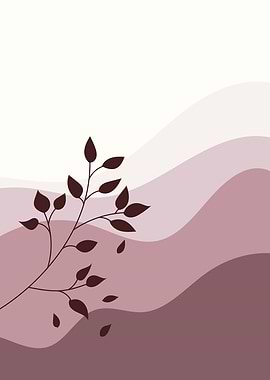 Mountain layer leaves art