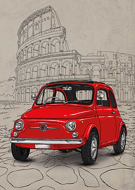 Fiat 500 Red