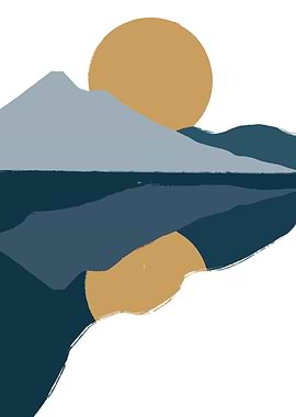 Sun mountain reflection