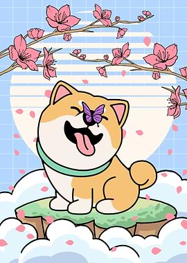 Shiba Inu Cherry Blossom