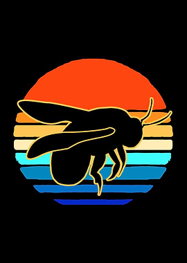 Bee Retro Colorful Wasp