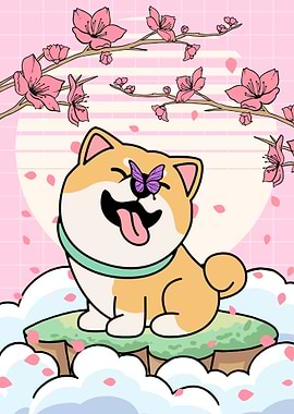 Shiba Inu Cherry Blossom