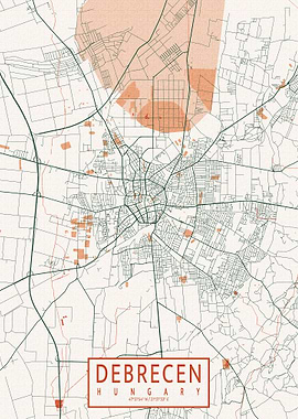 Debrecen Map Bohemian