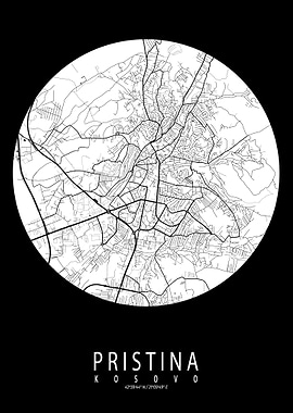 Pristina Map Full Moon