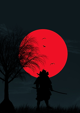 Samurai Solo Red Moon