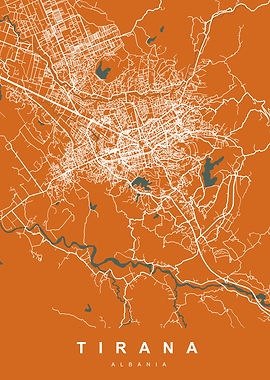 TIRANA Map ALBANIA