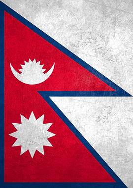 Flag of Nepal on Wall