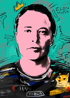 Elon Musk art crown Doge